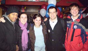 Julie Strehlow '07, Dana Jenkins '07, Zoe Berman '07, Wes Roodhouse '07, and Mike Boettcher '05