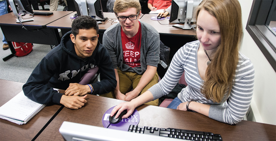 Students collaborate in psychology class.