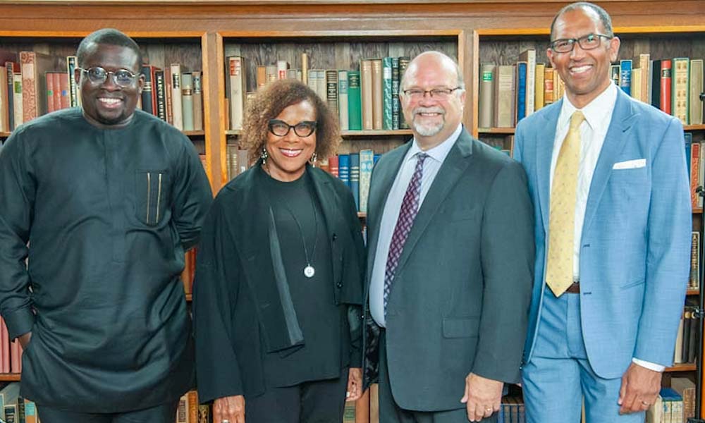 2023 Knox Alumni Achievement Award Recipients: Lapido Lawani ’08, Brenda Butler '71, Christopher DeWald '84, and Jeremy Butler '95