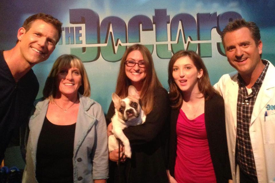 Rachael Morrissey with members of the cast of The Doctors and fellow guests on the show.