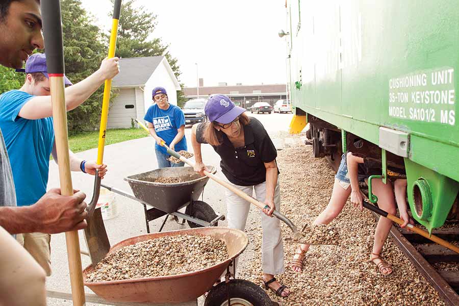 Teresa pitches in at Day of Service, 2012.