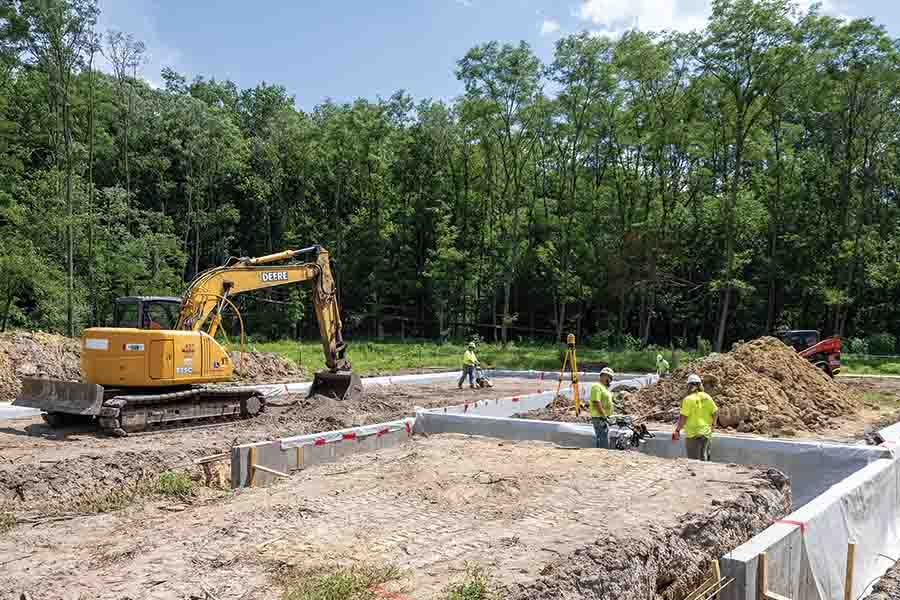 Construction work in Green Oaks.