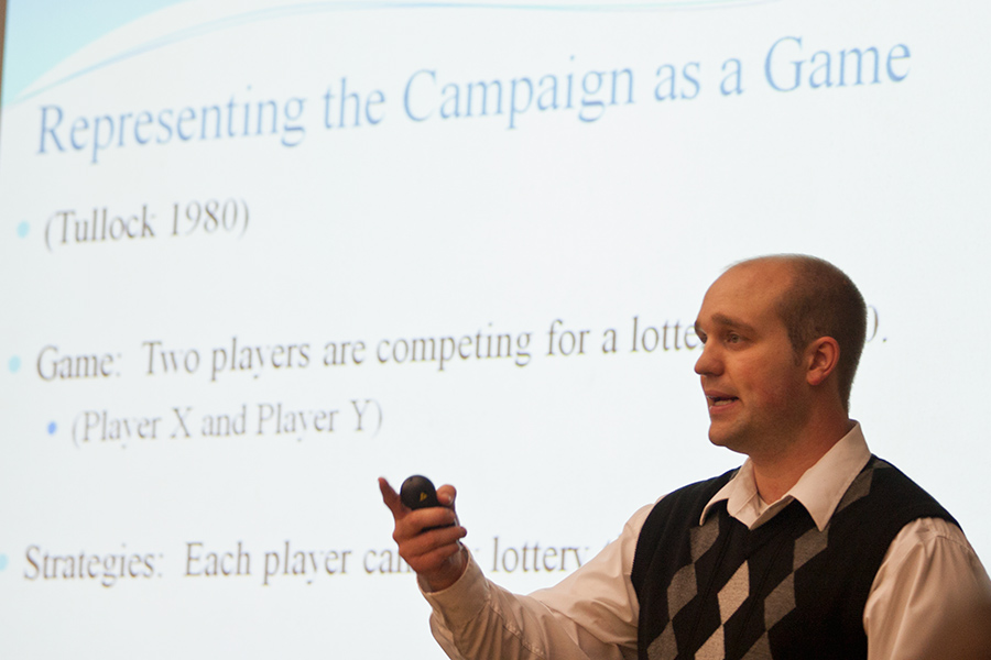 Jonathan P. Day, political scholar, visits Knox with a presentation about political campaigns.