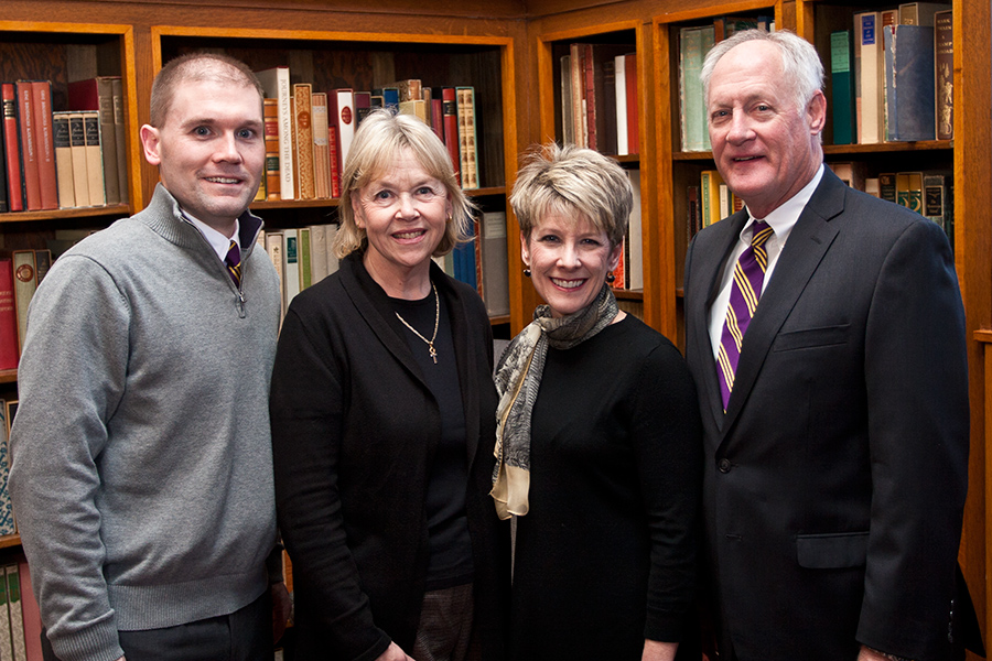 From left to right: Geoff Ziegler '03, Ann McConachie '71, Lori Sundberg '95 and W. Dudley McCarter '72.