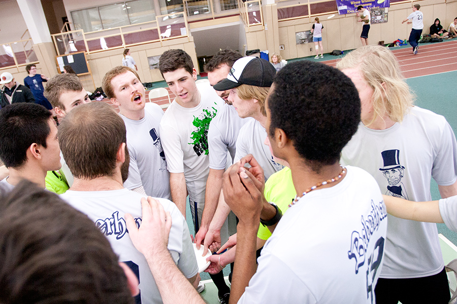 Knox College Ultimate Team at a tournament in February. 