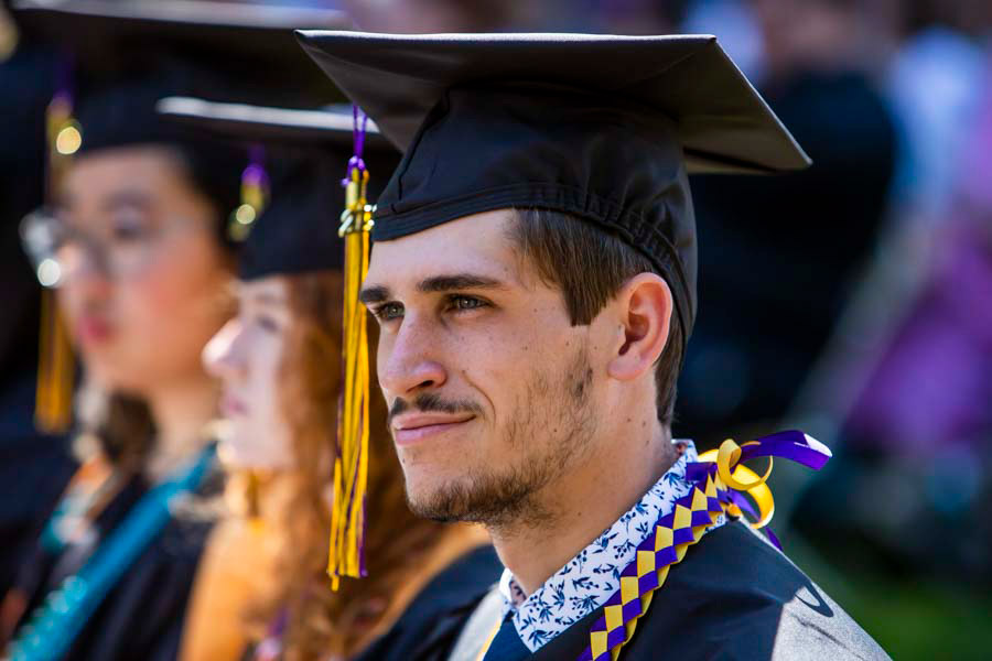 Students sit during the 2022 Commencement