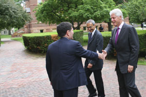 Roger Taylor with Bill Clinton