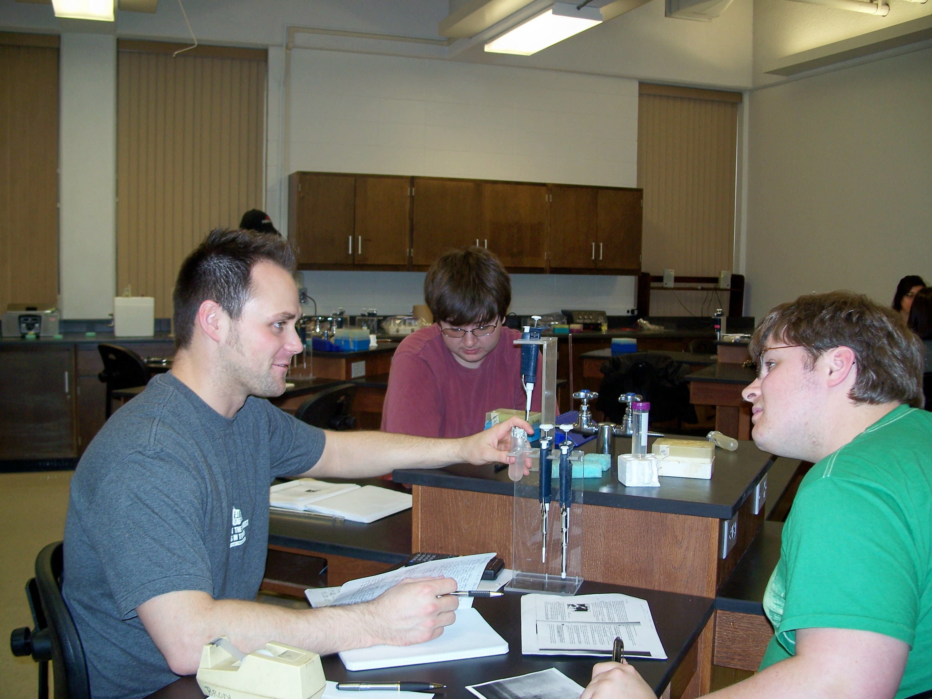 Renovations in the biology/biochemistry lab foster an atmosphere of collaboration.