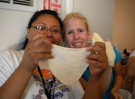 Navajo teachers taught Knox students the finer points of making frybread - a staple of Navajo culture.