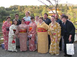 Students wearing kimonos