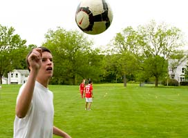 Players in Harambee Club soccer tournament.