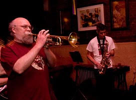 David Hoffman and Kevin Malley at the Knox-Rootabaga Jazz Festival