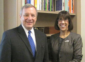 U.S. Senator Dick Durbin and Knox President Teresa Amott