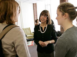 Teresa Amott with Knox students