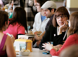 Teresa Amott with Knox students