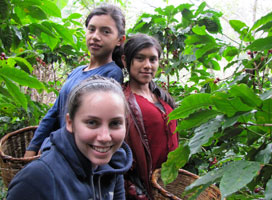 Andrea Houlihan with coffee-picking friends