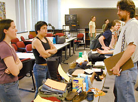 Tim Kasser and students in class