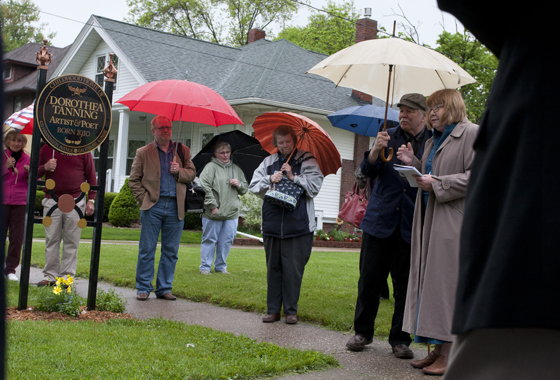 Dedication of marker at Dorothea Tanning home