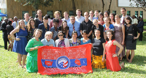 Luke and Samantha Claypool with President Obama in Tanzania