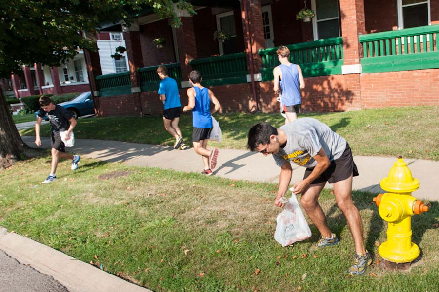 Athletes participate in community service activities.