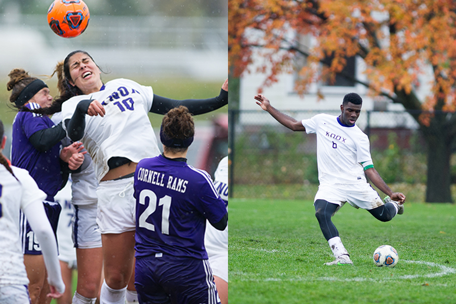 The Prairie Fire men's and women soccer teams didn't let the rain dampen their efforts to defeat Cornell College.