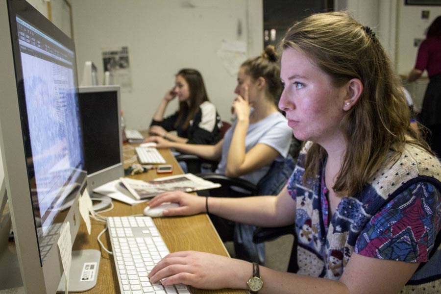 Kate Mishkin works in the newsroom of The Knox Student newspaper