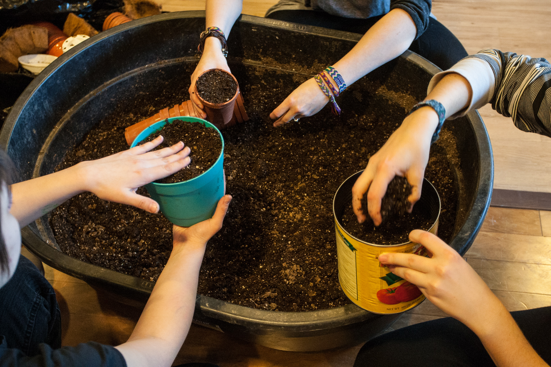 Students in KARES distributed free seeds and gave a workshop in growing your own food.