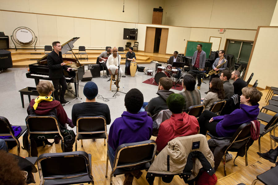 Musician Stu Mindeman provided Knox students with insight into his latest project, an album that showcases the poetry of Langston Hughes.