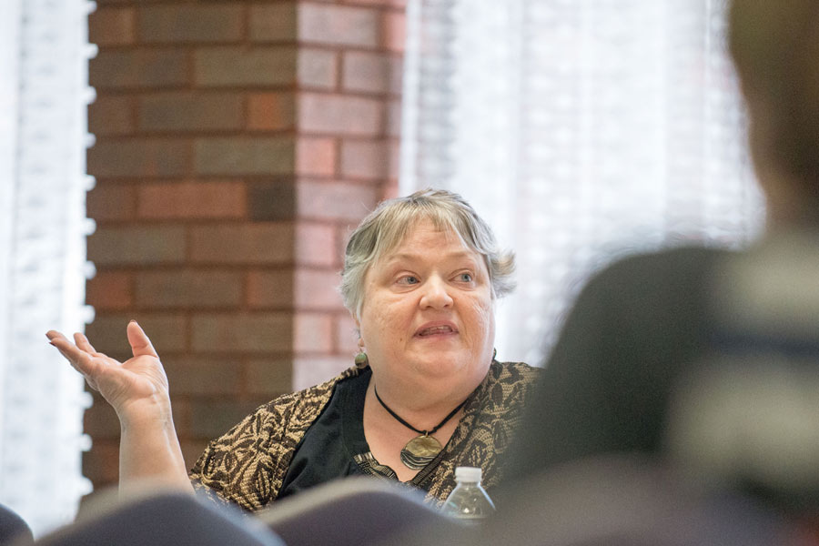 Jan Russell, an expert in the field of sexual assault and domestic violence spent three days at Knox, holding forums and question and answer sessions.