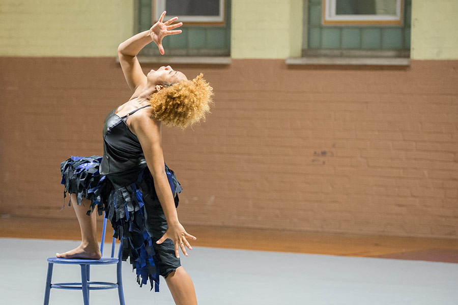 Angela McNeal '16 performs dance piece "The Raven," which is based on Edgar Allan Poe's poem "The Raven."