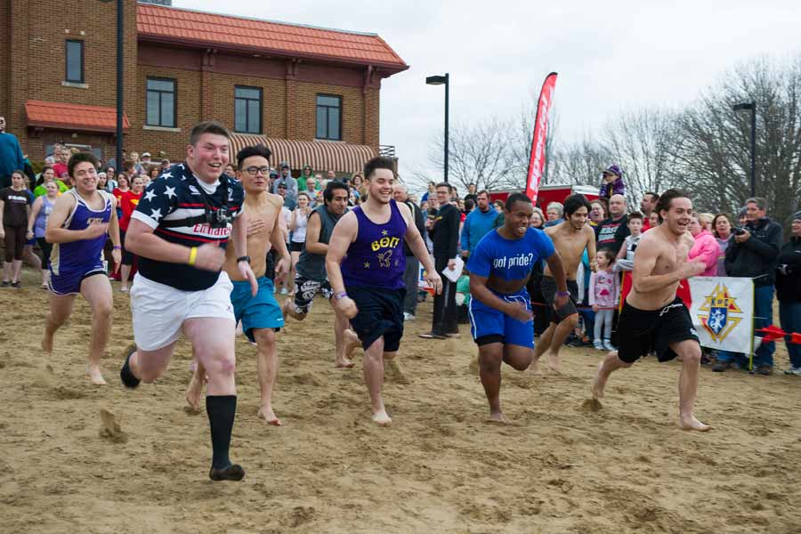 Knox College students raised funds and participated in the 2016 Polar Plunge in Galesburg.