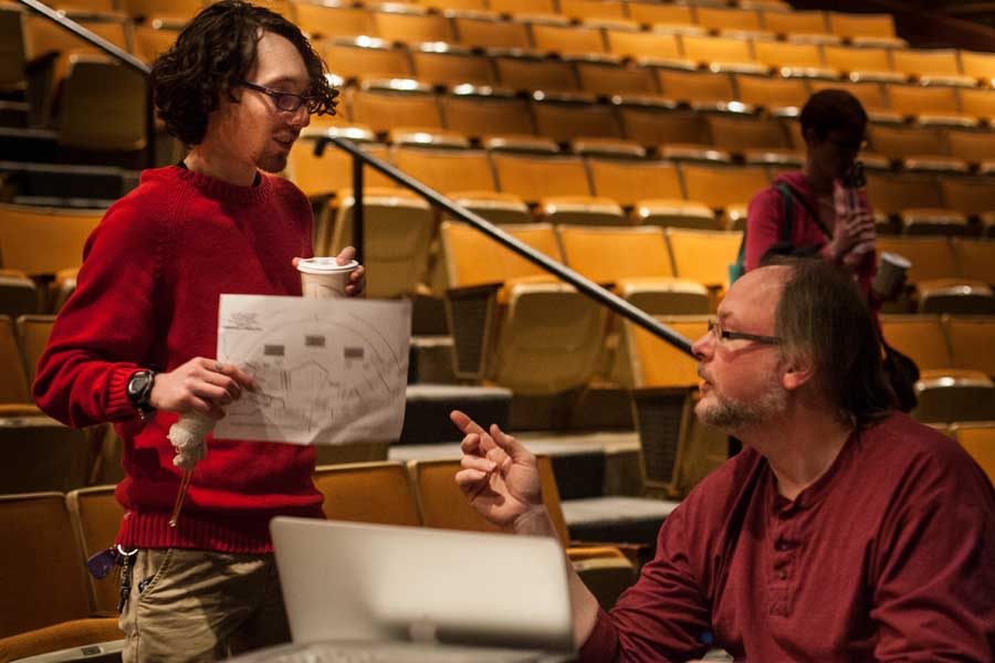 Knox College students build sets and costumes for Repertory Theatre Term 2016.