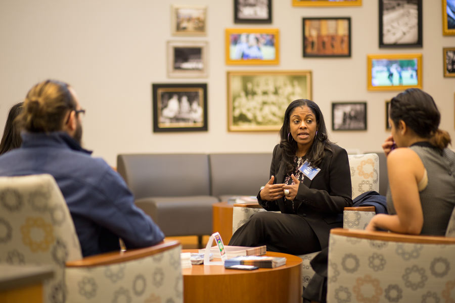 Students Learn from Alumni, including Regine Rousseau, at 2017 Career Impact Summit