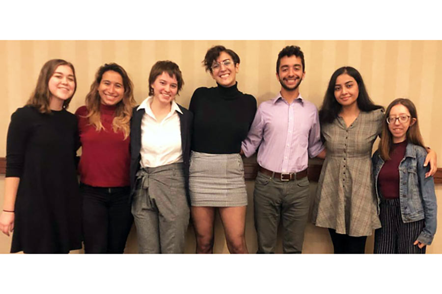 Jonathan Schrag, third from right, and The Knox Student staff attend the Associated Collegiate Press convention, held in Louisville, Kentucky,