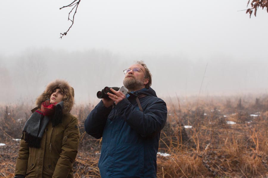 Knox College Biology Professor James Mountjoy and Elena Prado-Ragan '18