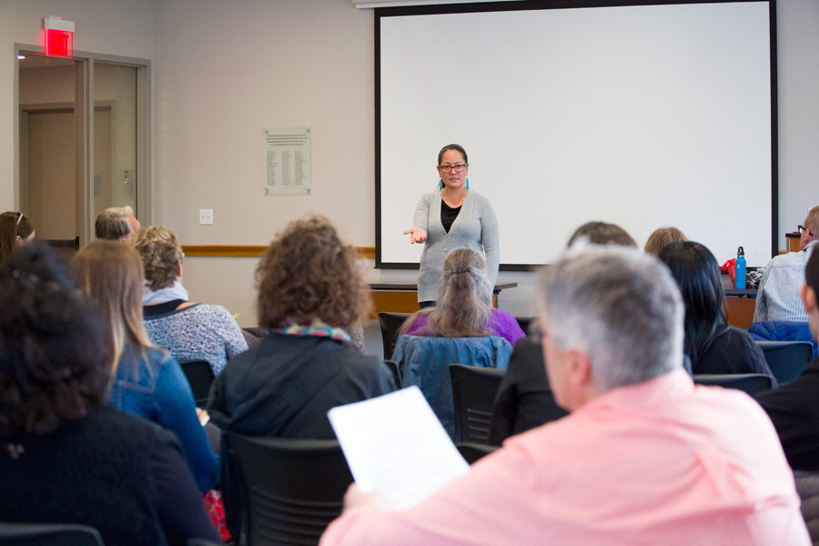 dr. becky martinez at the Knox College Day of Dialogue