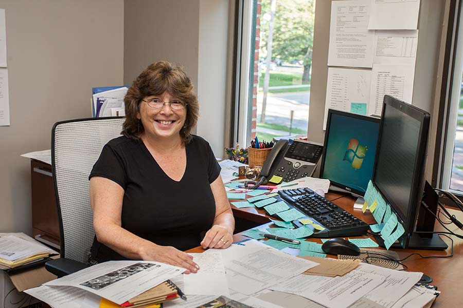 Director of Stellyes Center for Global Studies Brenda Tooley in her office at Knox College.