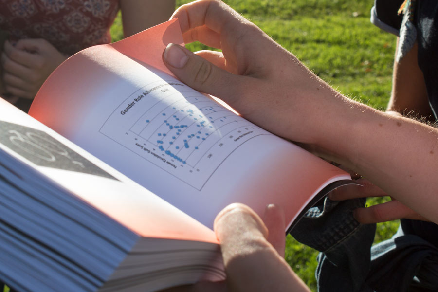 Student reads Catch at literary magazine release party