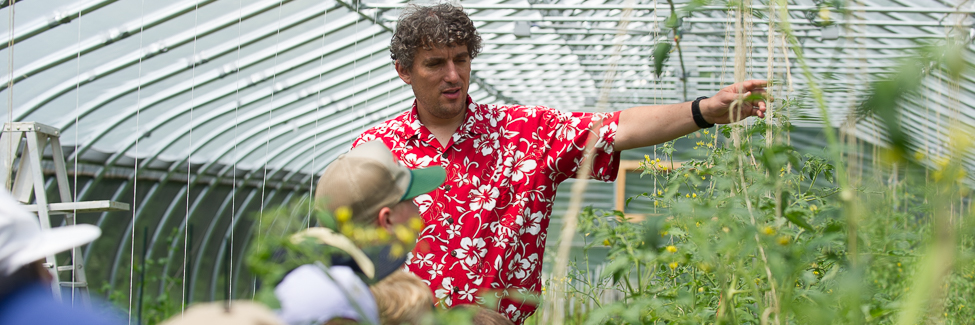 Professor Peter Schwartzman with a student in College for Kids