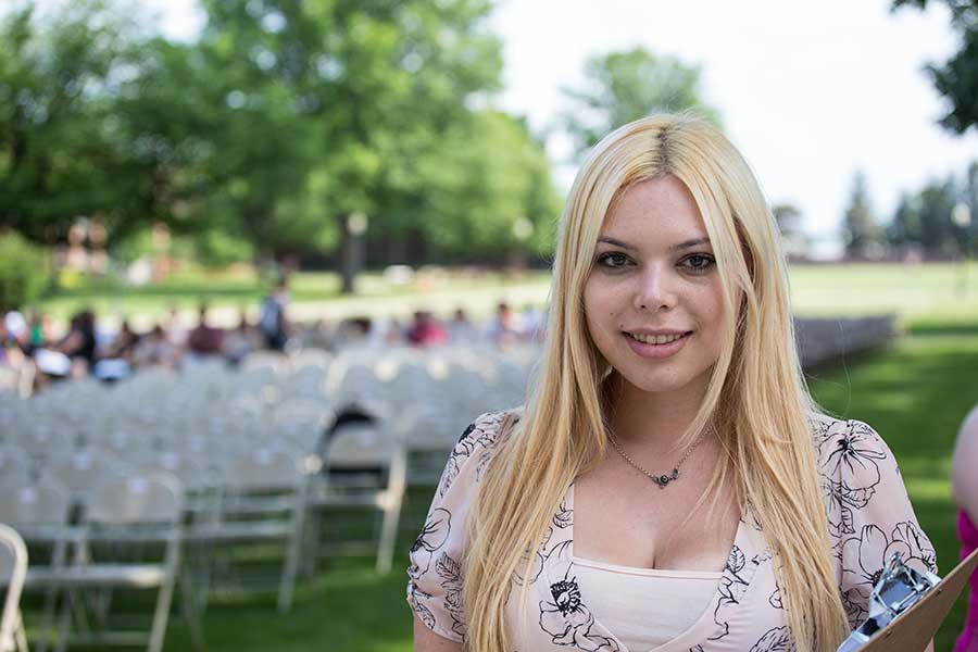 Sophia Gimenez at Commencement rehearsal