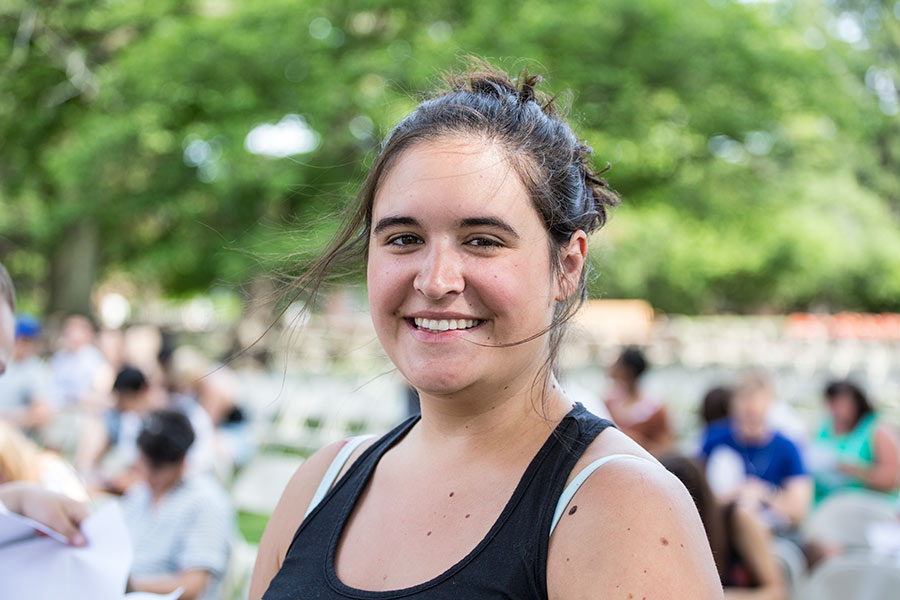 Cassidy Jones '16 at Commencement rehearsal. 