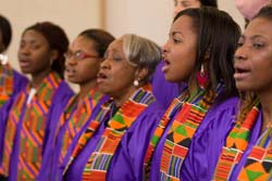 Joyce Omondi '10 with the Umoja Gospel Choir