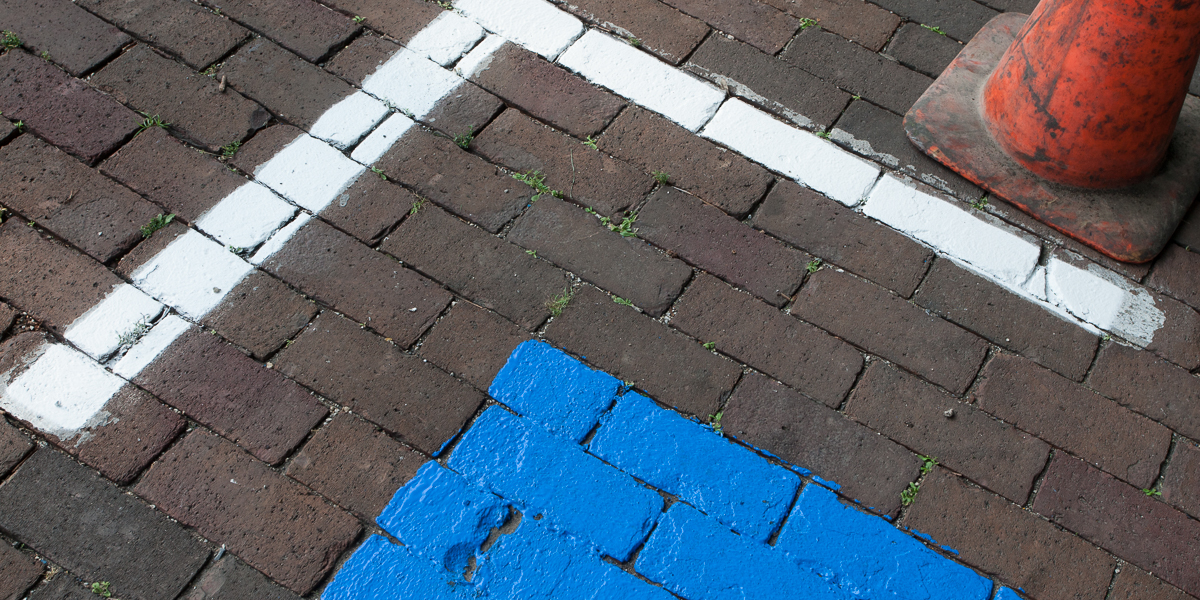 A handicap parking space on Cherry Street outside of George Davis Hall. 