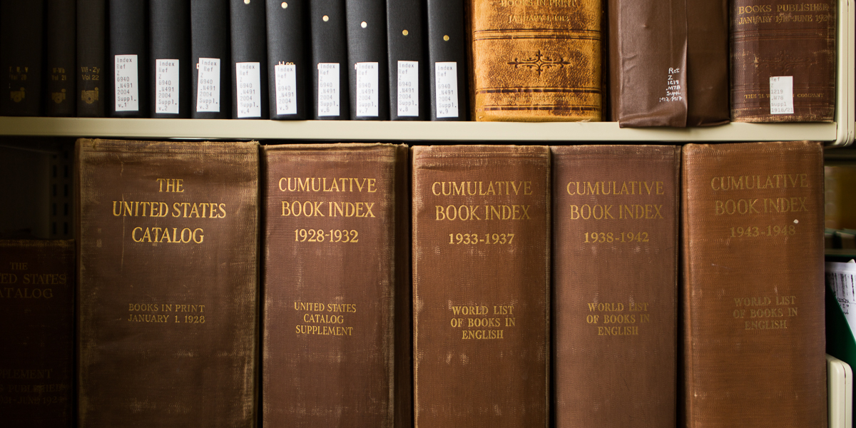 Historical books in Seymour Library. 