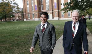 Robert Pennington '49 and his grandson, Robert Cassens, a current Knox student.