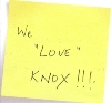 We Love Knox! Post-It